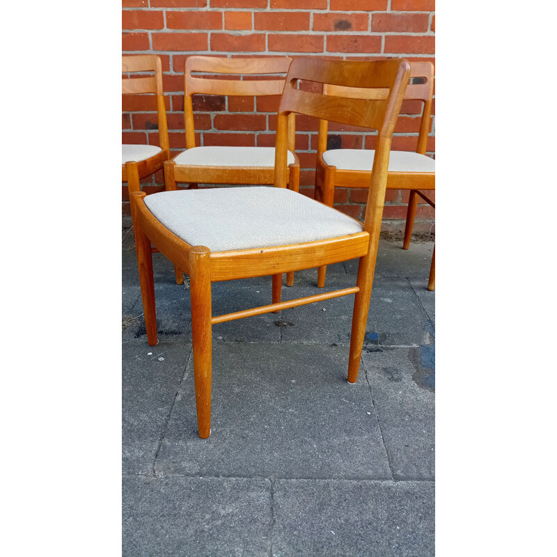 Set of 4 vintage danish dining chairs in teak by H.W. Klein for Bramin