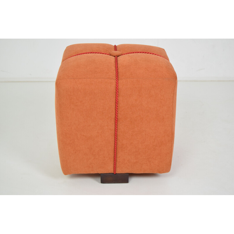 Vintage Art Deco Pouf von Jindrich Halabala, Tschechoslowakei 1930