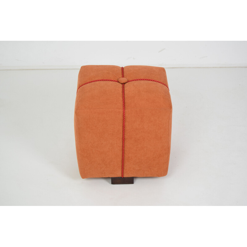 Art Deco vintage pouf by Jindrich Halabala, Czechoslovakia 1930s