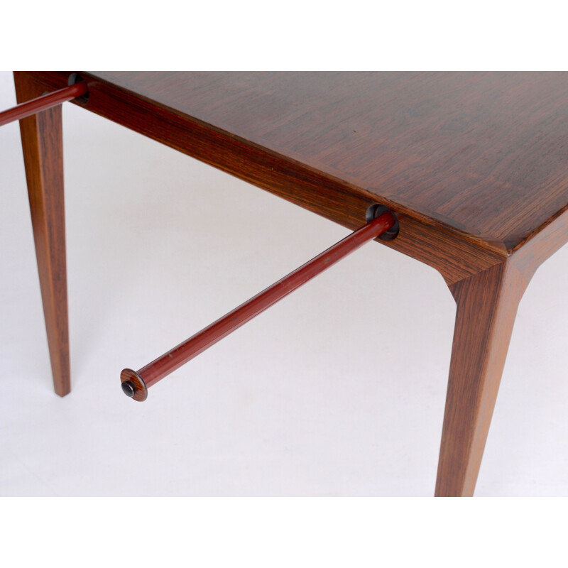 Danish rosewood vintage dining table by Poul Hundevad and Kai Winding for Hundevad & Co., 1950s