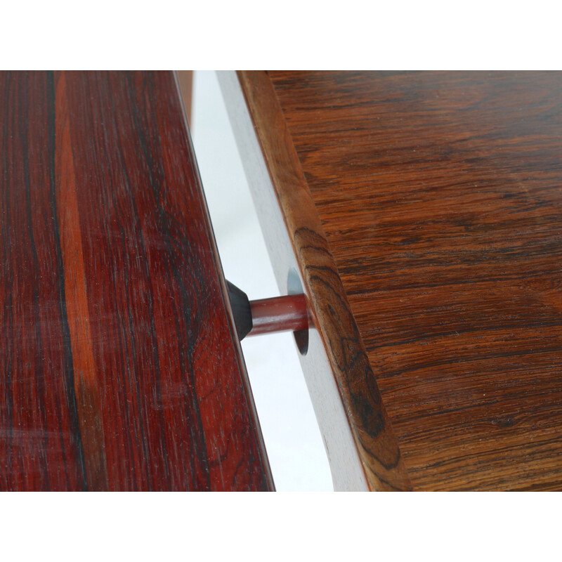 Danish rosewood vintage dining table by Poul Hundevad and Kai Winding for Hundevad & Co., 1950s