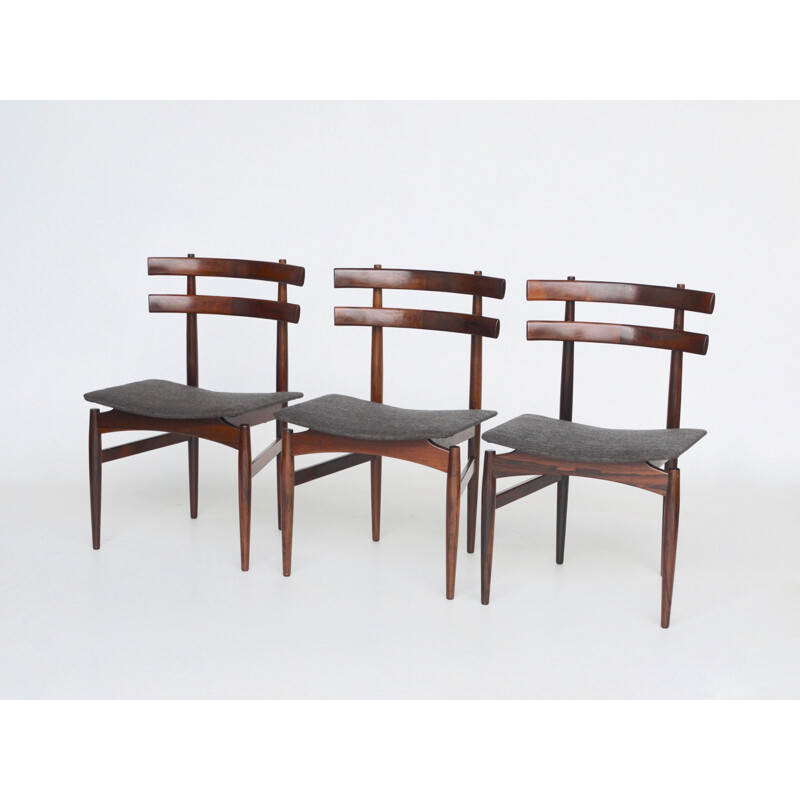 Ensemble de 6 chaises danoises vintage en palissandre modèle 30 par Poul Hundevad pour Hundevad & Co, 1950
