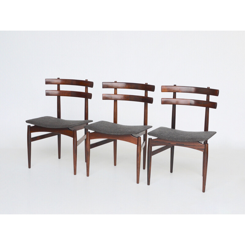 Set of 6 vintage Danish rosewood model 30 dining chairs by Poul Hundevad for Hundevad & Co., 1950s