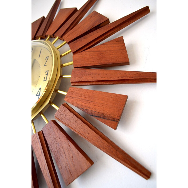 Teak wall clock by ANSTEY & WILSON - 1970s