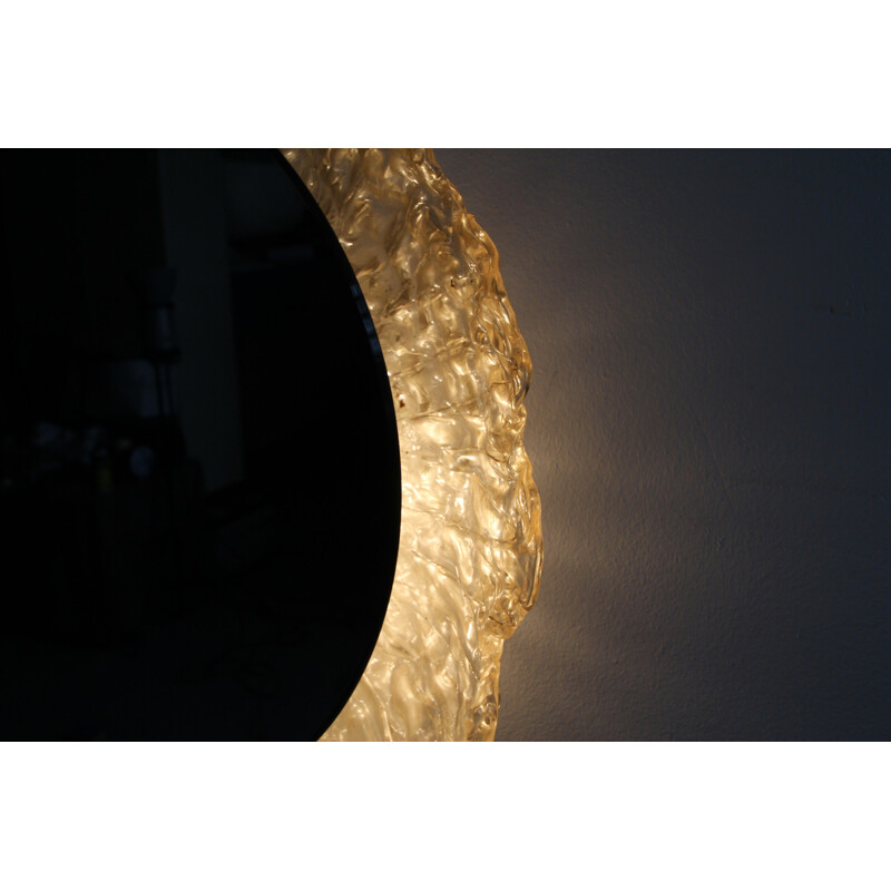  Round wall mirror backlit - 1950s