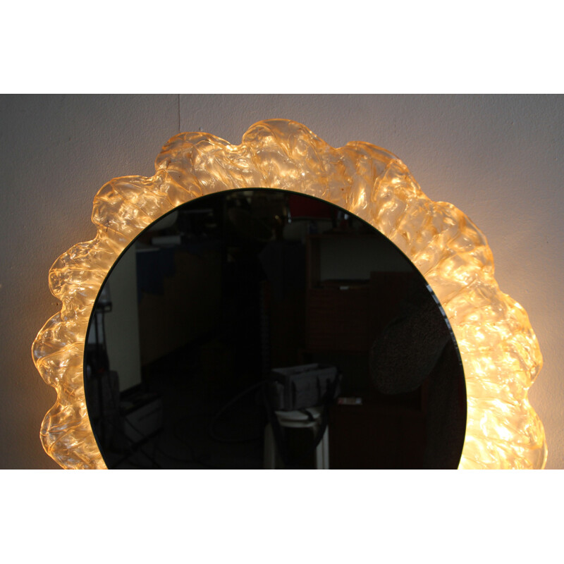  Round wall mirror backlit - 1950s