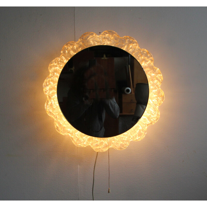  Round wall mirror backlit - 1950s