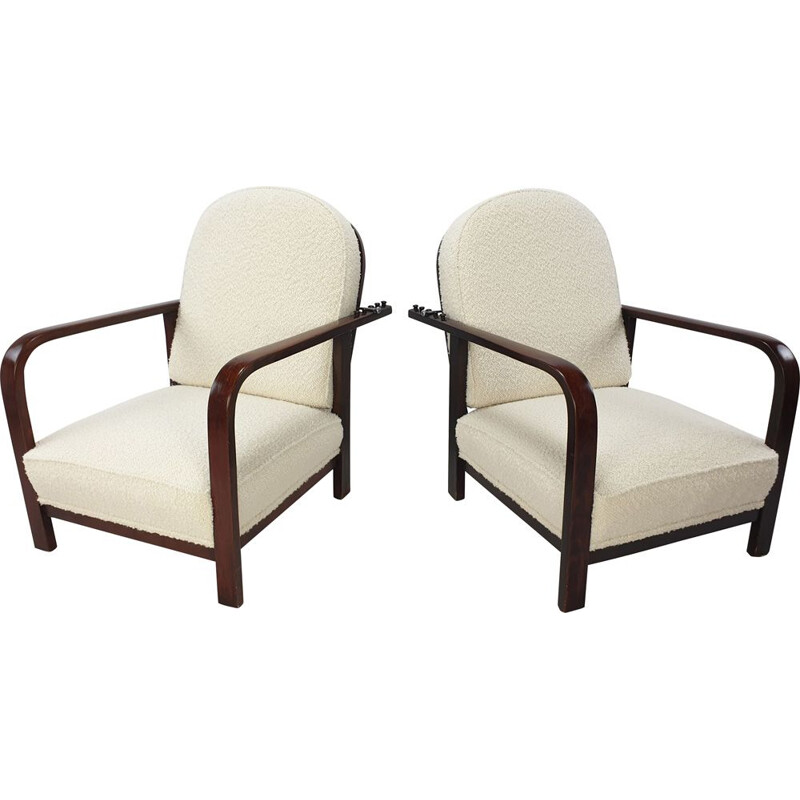 Pair of vintage adjustable armchairs by Thonet, 1930s