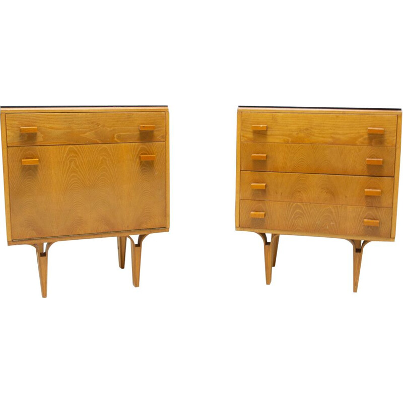 Pair of mid century night stands by Frantisek Mezulanik for Nový Domov, 1970s