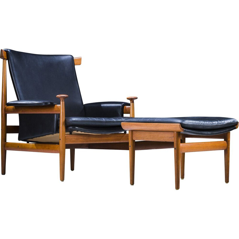 Vintage Bwana armchair and ottoman by Finn Juhl for France & Son, 1960s