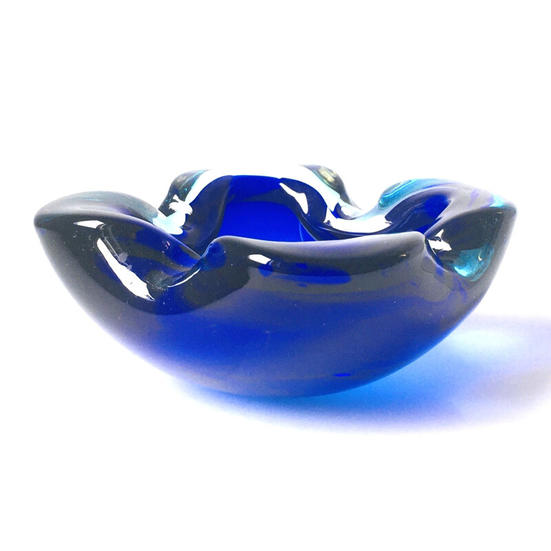 Vintage Sommerso Murano glass ashtray, 1960s