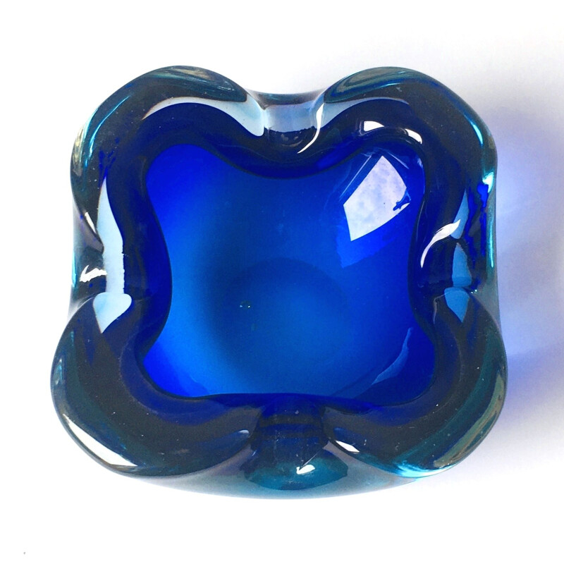 Vintage Sommerso Murano glass ashtray, 1960s