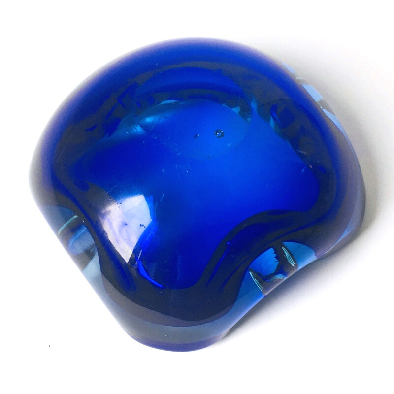 Vintage Sommerso Murano glass ashtray, 1960s