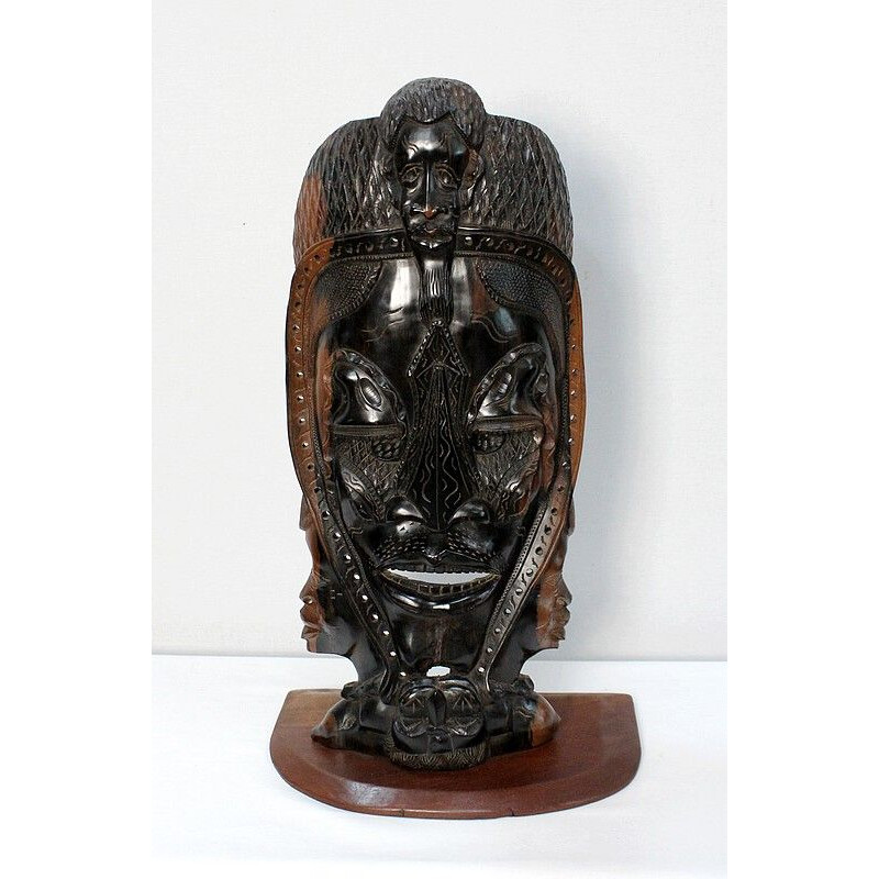 Vintage mask in ebony and wood, Central African Republic