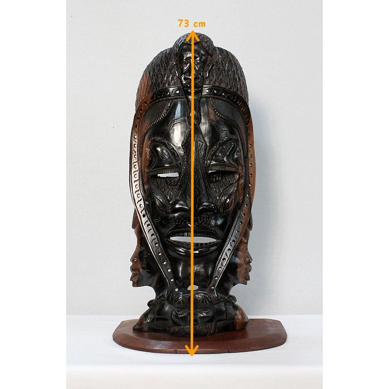 Maschera vintage in legno ed ebano, Repubblica Centrafricana