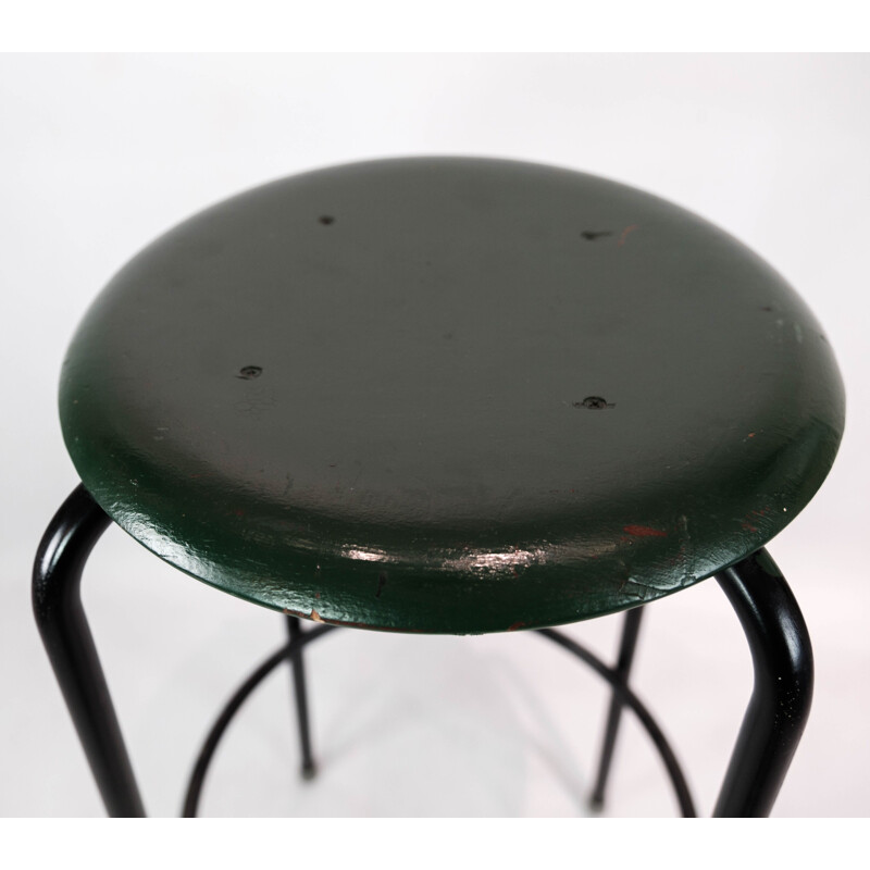 Tabouret vintage Dot en vert foncé par Arne Jacobsen pour Fritz Hansen, 1950