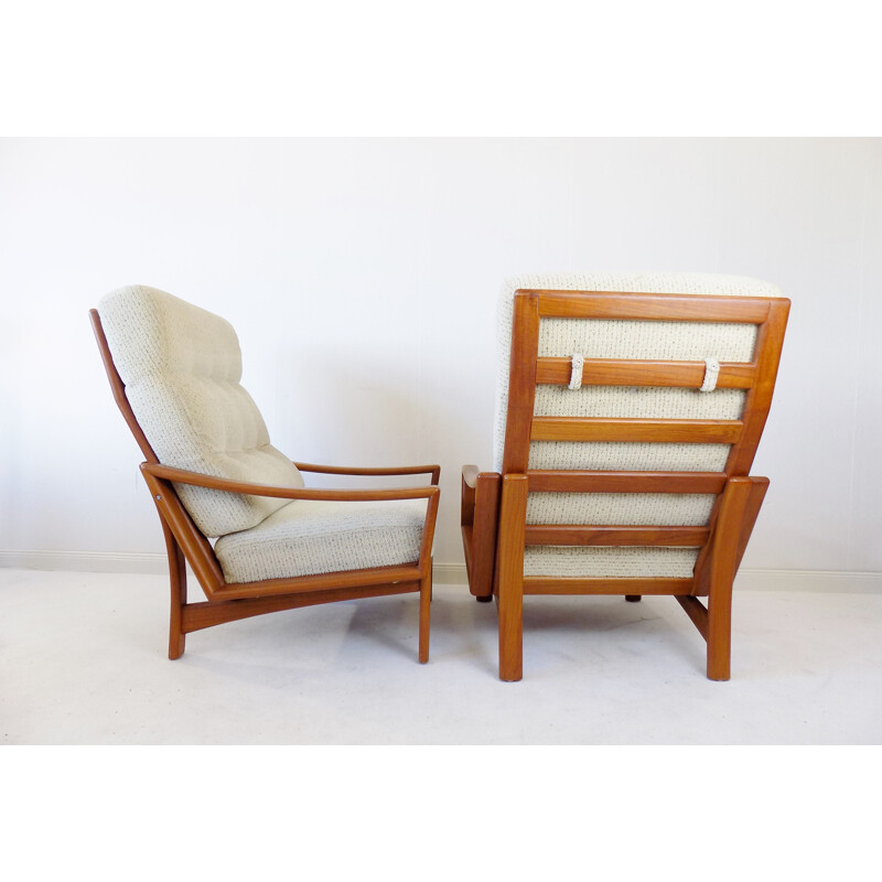 Paire de fauteuils vintage en teck de Grete Jalk pour Glostrup, 1960