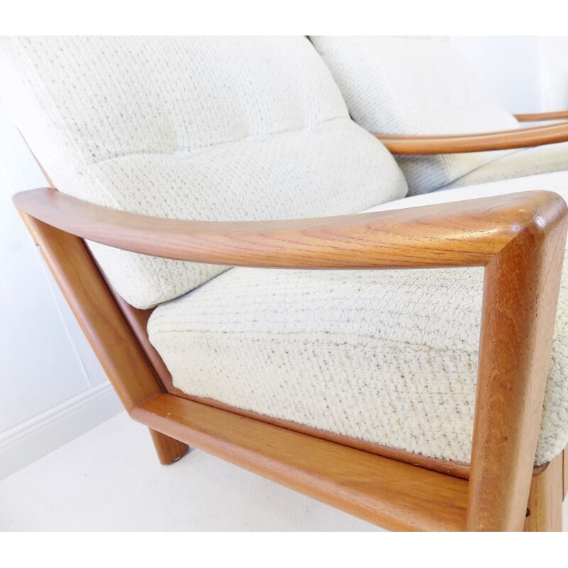 Pair of vintage teak armchairs by Grete Jalk for Glostrup, 1960s