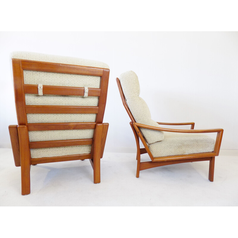 Paire de fauteuils vintage en teck de Grete Jalk pour Glostrup, 1960