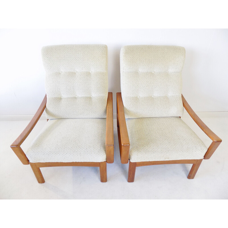 Paire de fauteuils vintage en teck de Grete Jalk pour Glostrup, 1960