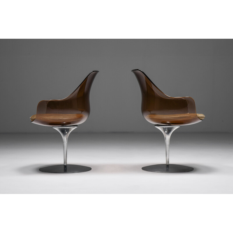 Pair of vintage champagne armchairs by Erwine & Estelle for Laverne International, USA 1959