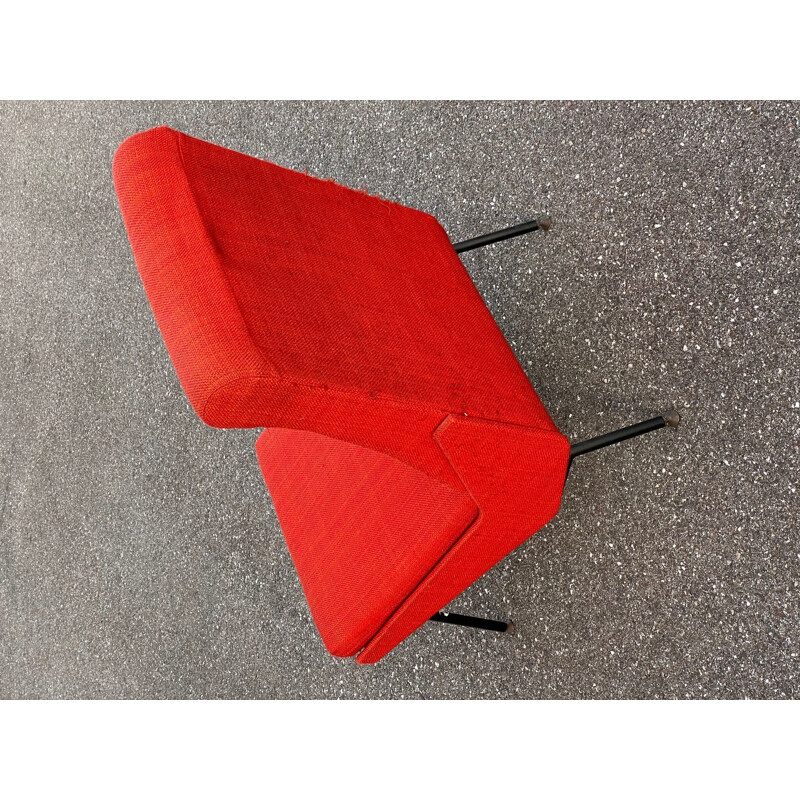 Cadeirão Vintage vermelho por Pierre Guariche, 1958