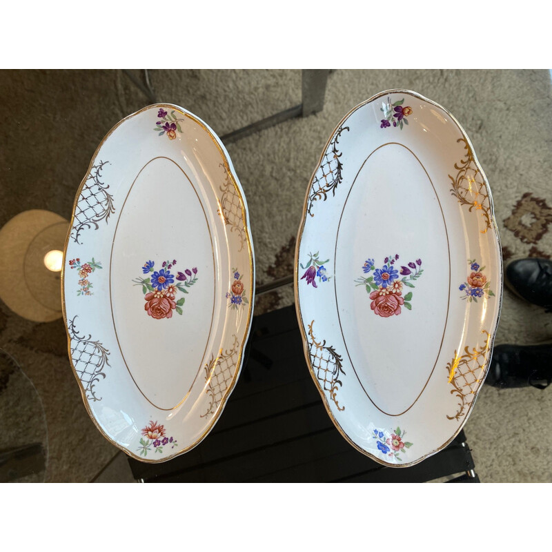 Ensemble de vaisselle vintage Capri en porcelaine de Sarreguemines