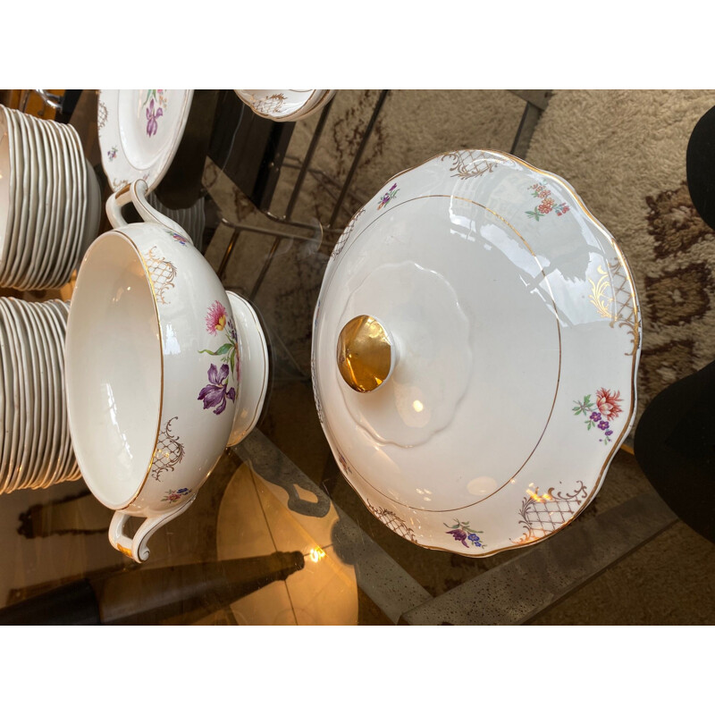 Ensemble de vaisselle vintage Capri en porcelaine de Sarreguemines