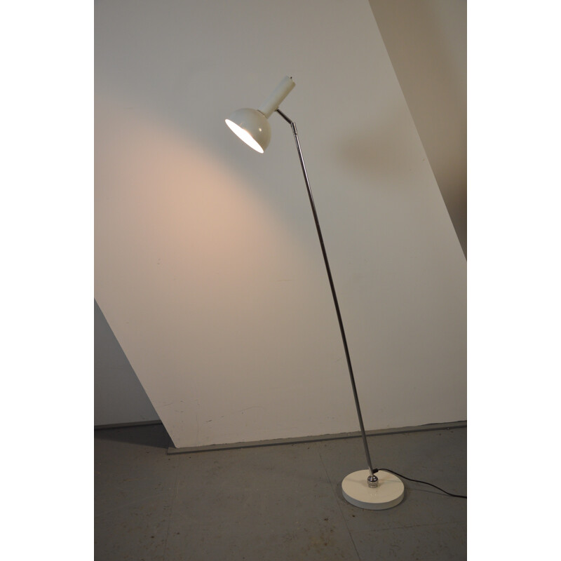 Adjustable Hala floor lamp in white lacquered metal, Hermann BUSQUET - 1970s