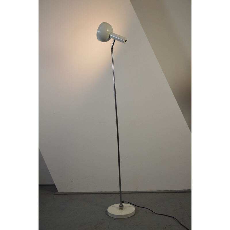 Adjustable Hala floor lamp in white lacquered metal, Hermann BUSQUET - 1970s