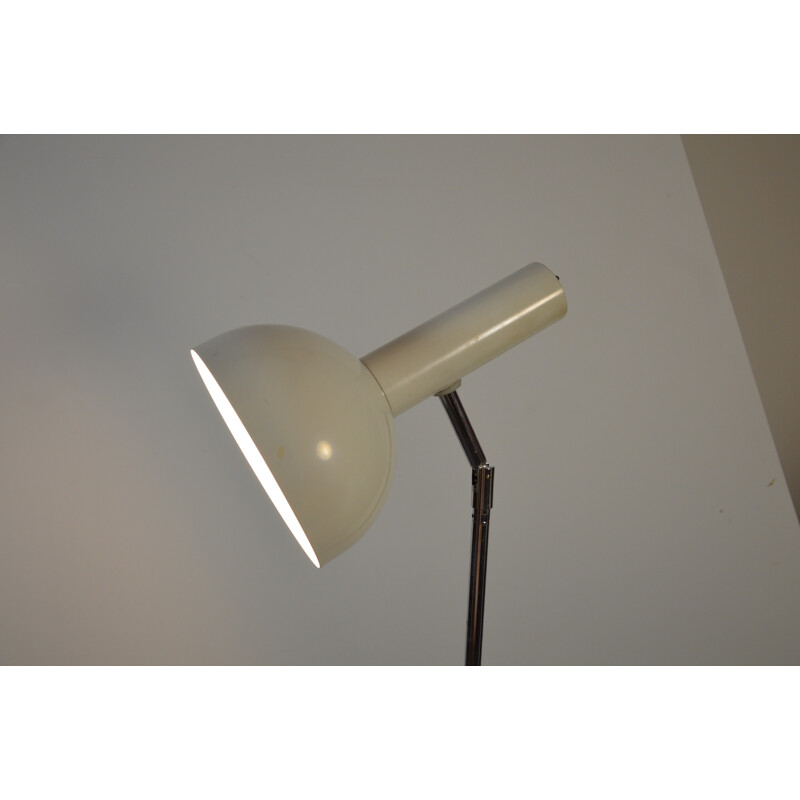 Adjustable Hala floor lamp in white lacquered metal, Hermann BUSQUET - 1970s