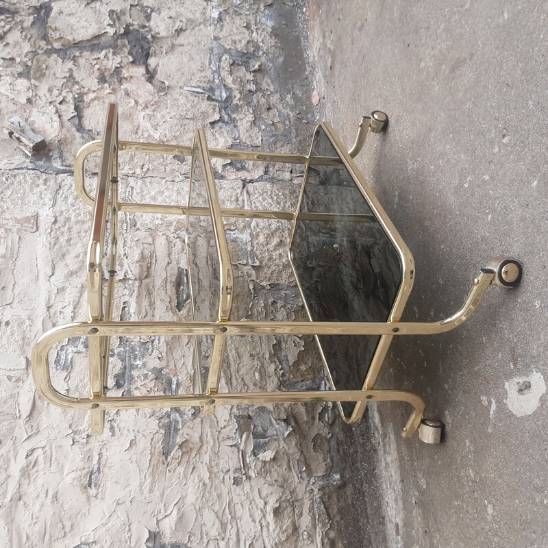 Mid century brass and glass trolley