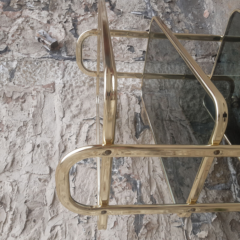 Mid century brass and glass trolley