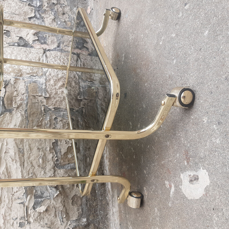 Mid century brass and glass trolley