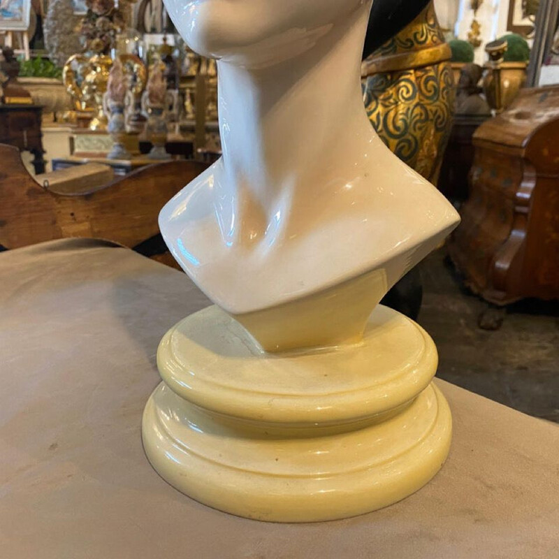 Mid-century ceramic bust of a woman by Ronzan, Italy 1968