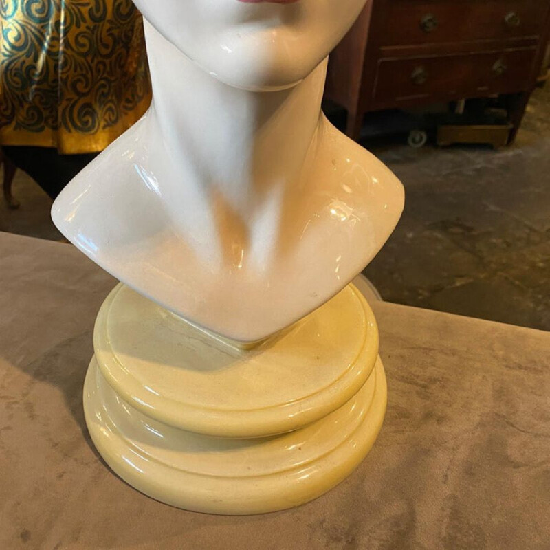 Mid-century ceramic bust of a woman by Ronzan, Italy 1968