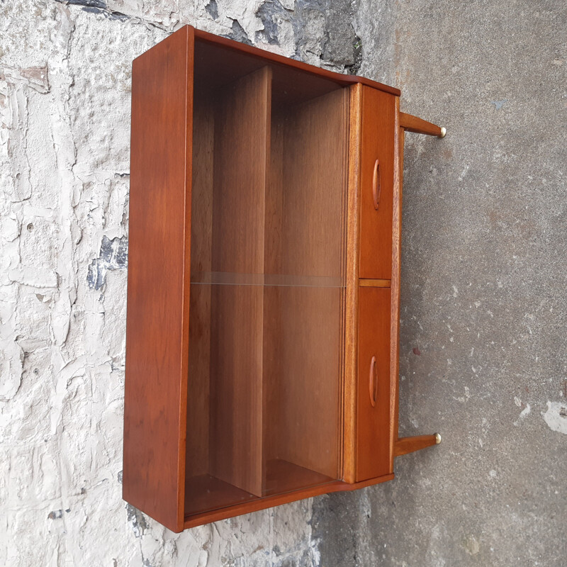 Mid century teak display cabinet