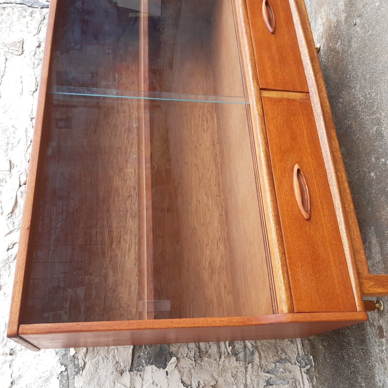 Mid century teak display cabinet