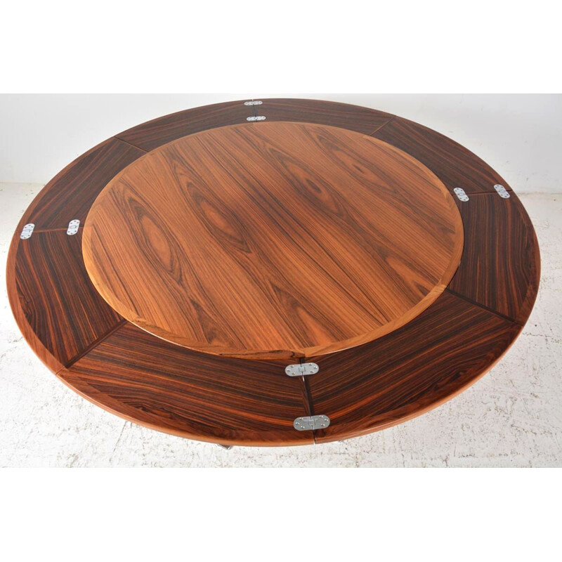 Vintage circular table "Flip Flap" in rosewood by Svend Dyrlund, 1960