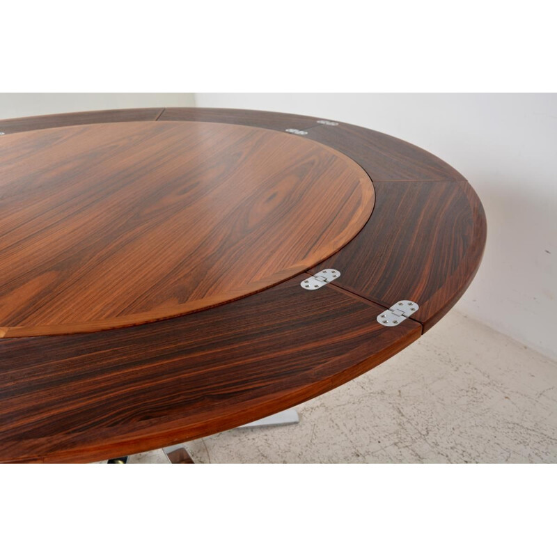 Vintage circular table "Flip Flap" in rosewood by Svend Dyrlund, 1960