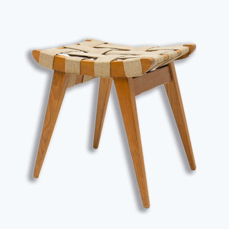 Mid century beech wood stool from Západoslovenské nábytkárské Závody, Czechoslovakia 1970