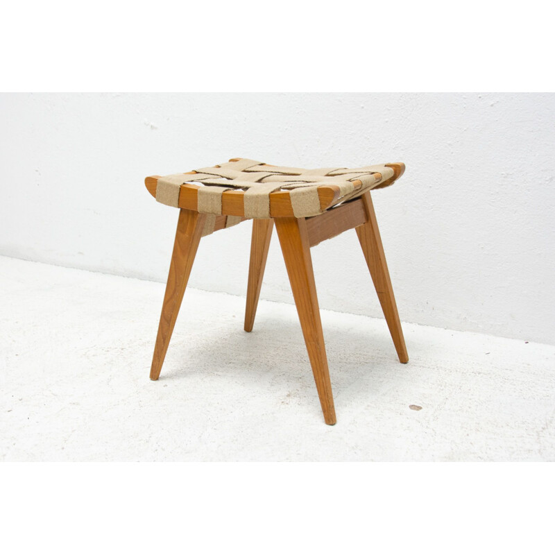 Mid century beech wood stool from Západoslovenské nábytkárské Závody, Czechoslovakia 1970