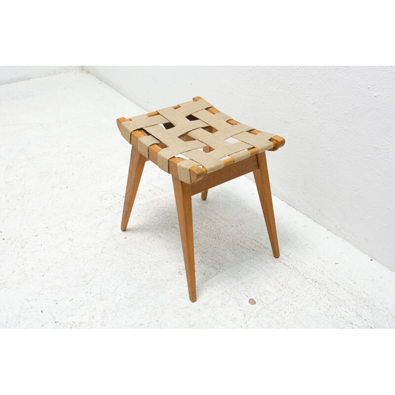 Mid century beech wood stool from Západoslovenské nábytkárské Závody, Czechoslovakia 1970