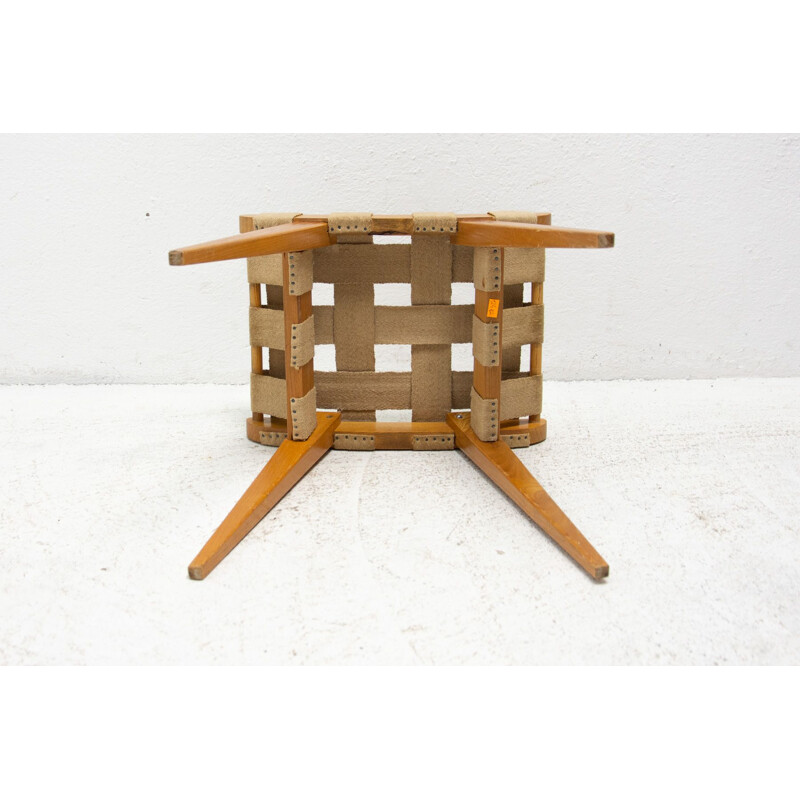 Mid century beech wood stool from Západoslovenské nábytkárské Závody, Czechoslovakia 1970