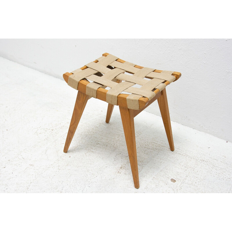 Mid century beech wood stool from Západoslovenské nábytkárské Závody, Czechoslovakia 1970