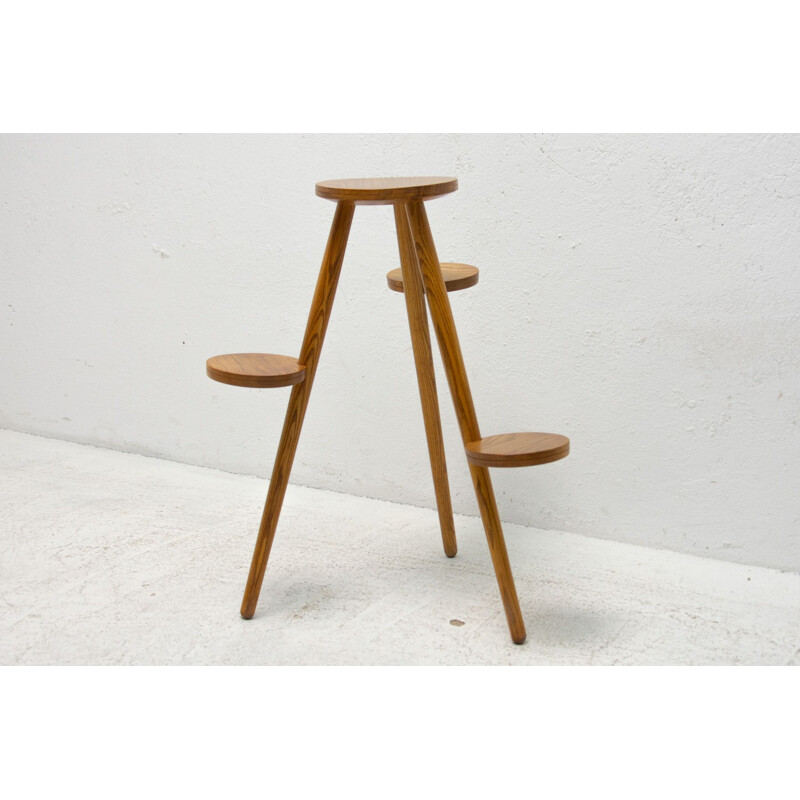 Mid century beech wood plant stand by Krásná Jizba, Czechoslovakia 1960s