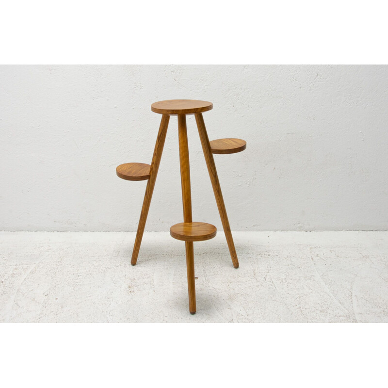 Mid century beech wood plant stand by Krásná Jizba, Czechoslovakia 1960s