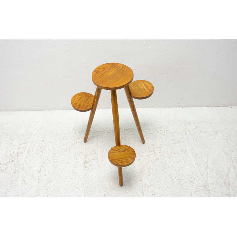 Mid century beech wood plant stand by Krásná Jizba, Czechoslovakia 1960s