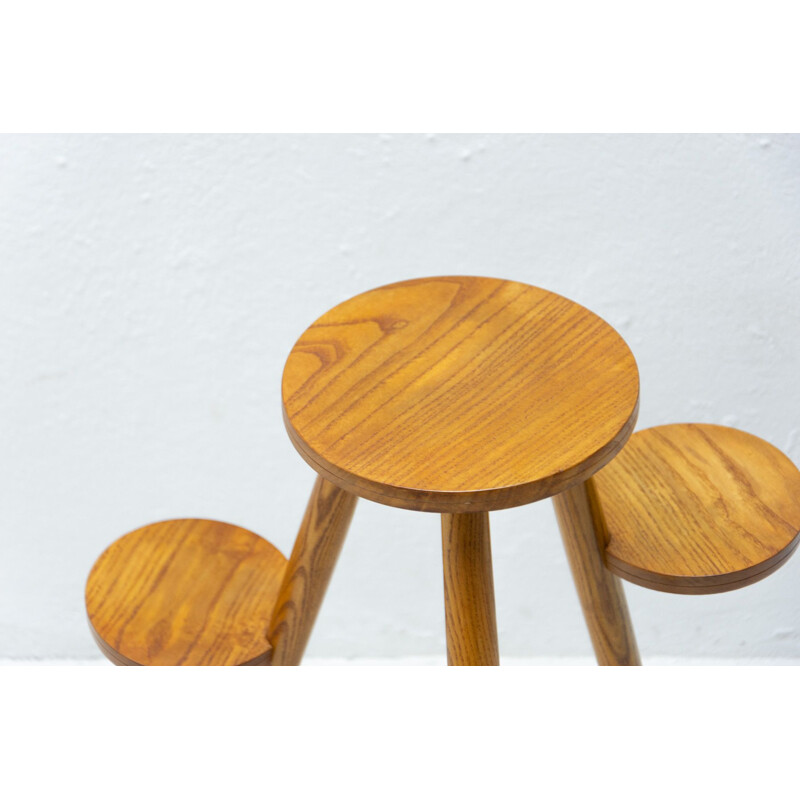 Mid century beech wood plant stand by Krásná Jizba, Czechoslovakia 1960s