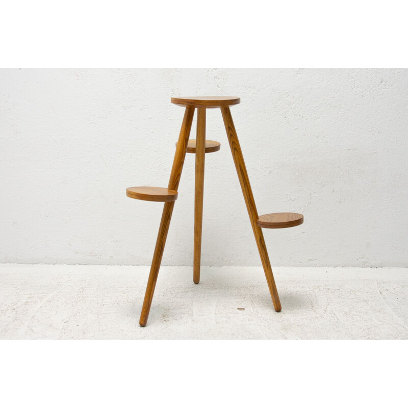 Mid century beech wood plant stand by Krásná Jizba, Czechoslovakia 1960s